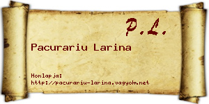 Pacurariu Larina névjegykártya